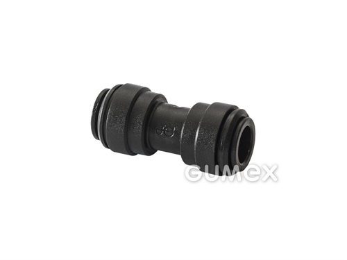 Přímá spojka JOHN GUEST, pro vnější průměr trubky 4mm, o-kroužek NBR, acetal kopolymer, černá